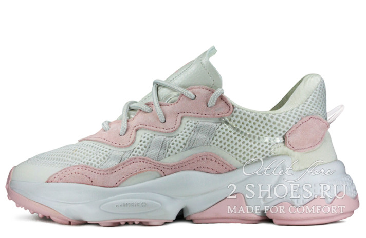 Кроссовки Adidas Ozweego White Pink  белые