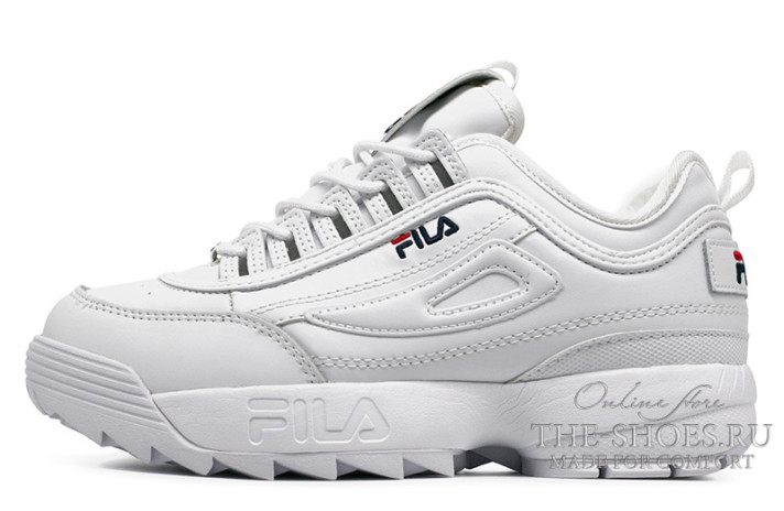 Кроссовки Fila Disruptor 2 Winter Pure White  белые, кожаные