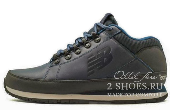 Ботинки New Balance 754 leather Blue Dark  синие, кожаные
