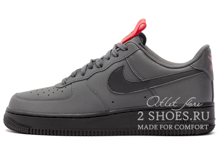 Кроссовки Nike Air Force 1 Low Anthracite Black University Red BQ4326-001 серые