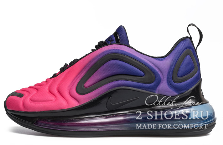Кроссовки Nike Air Max 720 Sunset Hyper Grape Black Pink AR9293-500 розовые, синие