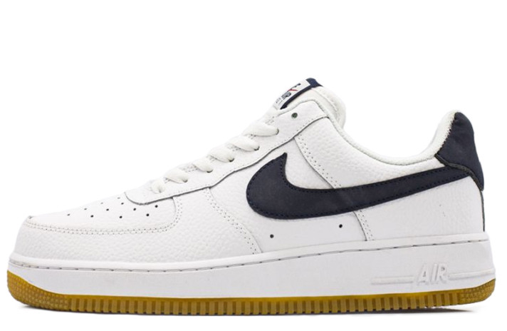 Кроссовки Nike Air Force 1 Low White Black Gum  белые, кожаные