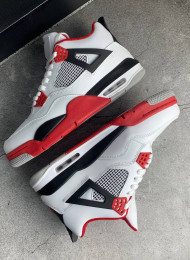 Кроссовки Nike Air Jordan 4 (IV) White Varsity Red живое фото 1