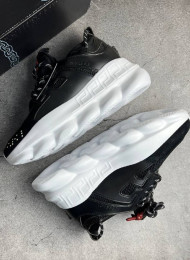 Кроссовки Versace Chain Reaction 2 Black White живое фото 1