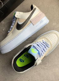Кроссовки Nike Air Force 1 Shadow Platinum Blue Smoke Grey живое фото 2