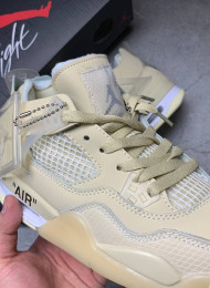 Кроссовки Nike Air Jordan 4 (IV) Off White Sail живое фото 4