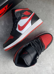 Кроссовки Nike Air Jordan 1 Mid Bred Toe живое фото 2